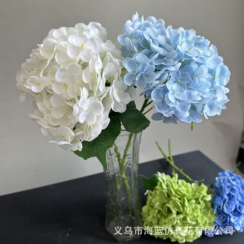 Artificial flower large hydrangea realistic feel moisturizing hydrangea hotel artificial wedding floral decoration wedding artificial flowers
