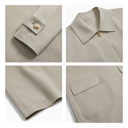 Men's Long Length Loose Han Style Parka Jacket with Collar, 2024 New Autumn/Winter Casual Style, Rugged and Simple Top