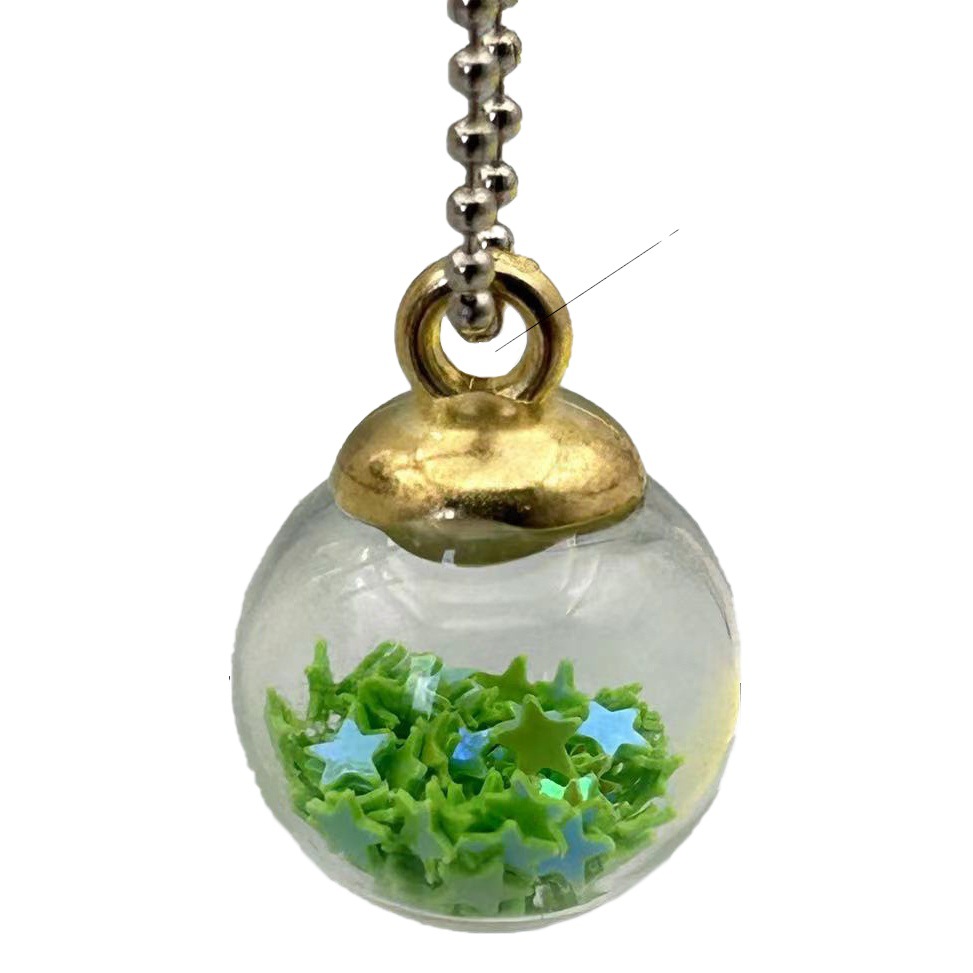 Glass Ball Five-Pointed Star Sequin Pendant DIY Handmade Earrings Keychain Jewelry Accessories Planet