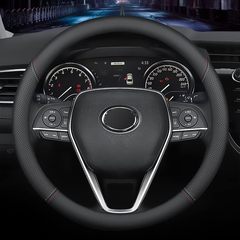 国境を越えた直接供給車のステアリングホイール保護カバー通気性ナッパパターンレザー保護カバーユニバーサル国境を越えたステアリングホイールカバー