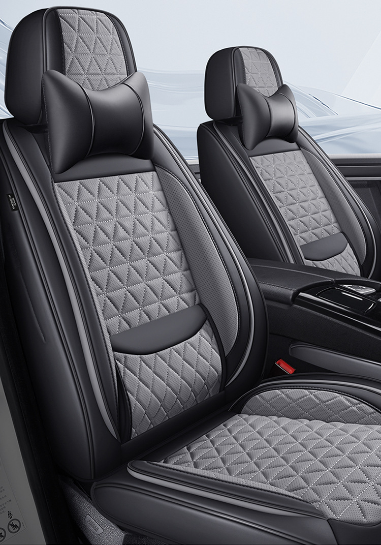 Car Seat Cushion, Waist Support, Wing Protection, Five-Seater Four-Season Cushion, All-Inclusive Seat Cover, Seat Cushion, Nappa Leather, Amazon Europe and America Cross-Border