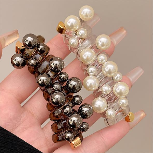 Perla francesa línea telefónica recta banda de pelo de las mujeres de alta cuerda elástica del pelo de la cola de caballo no duele el pelo durable cuerda del pelo accesorios para el cabello