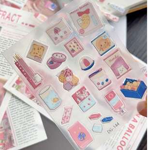 Japanese-Style 5D Jelly 3D Stickers Anime Cartoon DIY Phone Case Stickers Water Bottle Stickers Notebook Adhesive Stickers