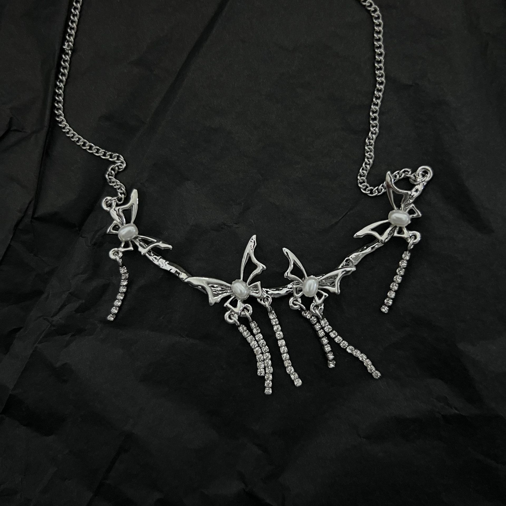 1 Stück Mode Wassertropfen Schmetterling Legierung Inlay Künstliche Perlen Frau Halskette display picture 8