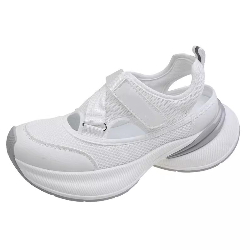 Thick-Soled Sports Sandals for Women 2026 New Summer Style with Velcro Cutouts Breathable Mesh Casual Shoes Dad Shoes