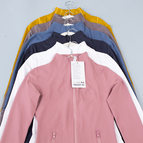 Yoga clothing slim fit women's sports spring jacket breathable quick-drying sports solid color jacket women's tight casual fitness