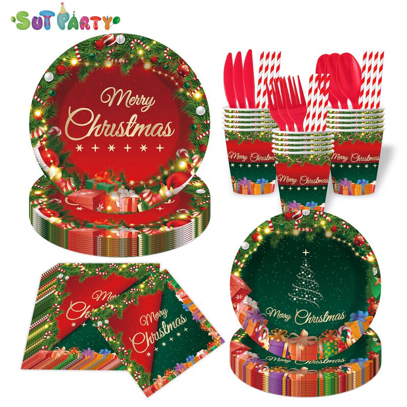 Cross-Border Christmas-Themed Birthday Party Set Decoration Disposable Paper Plates, Paper Cups, Paper Napkins, Tableware Cross-Border Christmas-Themed Birthday Party Set Decoration Disposable Paper Plates, Paper Cups, Paper Napkins, Tableware