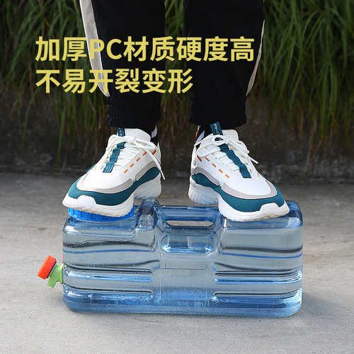 PC short flat square bucket with faucet outdoor self-driving camping water storage bucket pure kung fu tea set drinking bucket