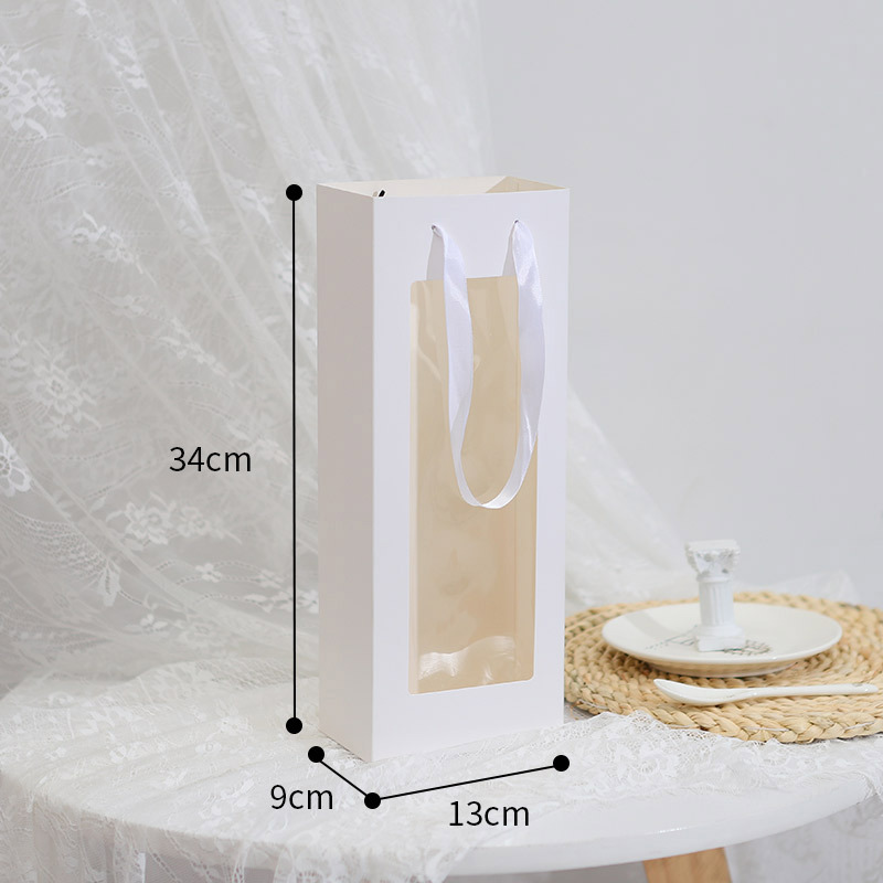 Bolsa de mano para arreglos florales, accesorios para empaquetar ramos, bolsa transparente con ventana, bolsa de mano con ventana, floral.