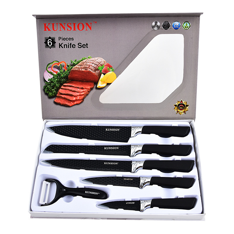 Cuchillo de cocina de acero inoxidable 6 conjuntos de cuchillos cuchillo de cocina cuchillo de cocina cuchillo de cocina cuchillo de frutas dormitorio conjunto completo