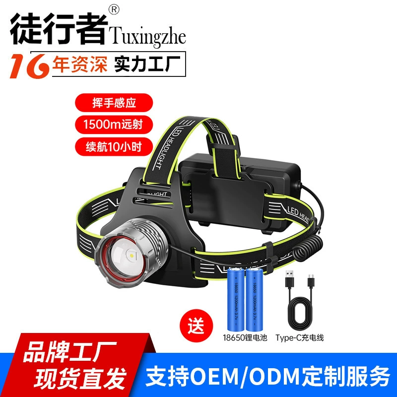 Встраиваемая новая светодиодная прочная фара для улицы, водонепроницаемая многофункциональная высокопрочная телескопическая фара с зумом, дальний фонарь для рыбалки