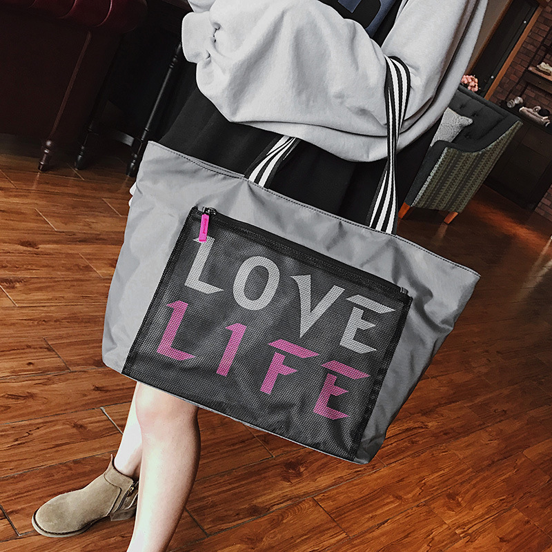 Bolsa de viaje con separación para ropa seca y mojada, bolsa de fitness, bolso de hombro informal para viaje, bolsa de yoga ligera de gran capacidad, transpirable e impermeable.