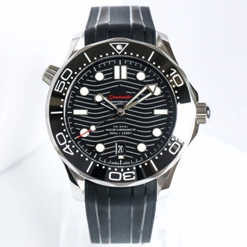 Oujia high quality Hippocampus 300 Automatic Mechanical Watch Ceramic Circle Diving Luminous Foreign Trade Rubber Men's Watch