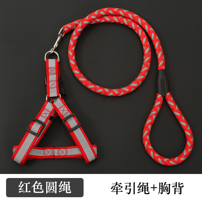 Correa de perro correa de pecho reflexivo gato cadena collar grande, mediano y pequeño perro mascota caminar perro Correa en stock