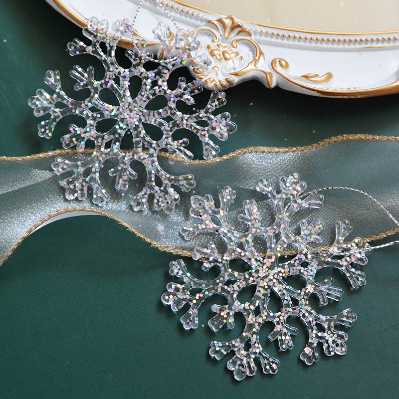 クリスタル質感Swanlaceアクリルキラキラ透明雪クリスマスツリーペンダント鈴装飾品|undefined