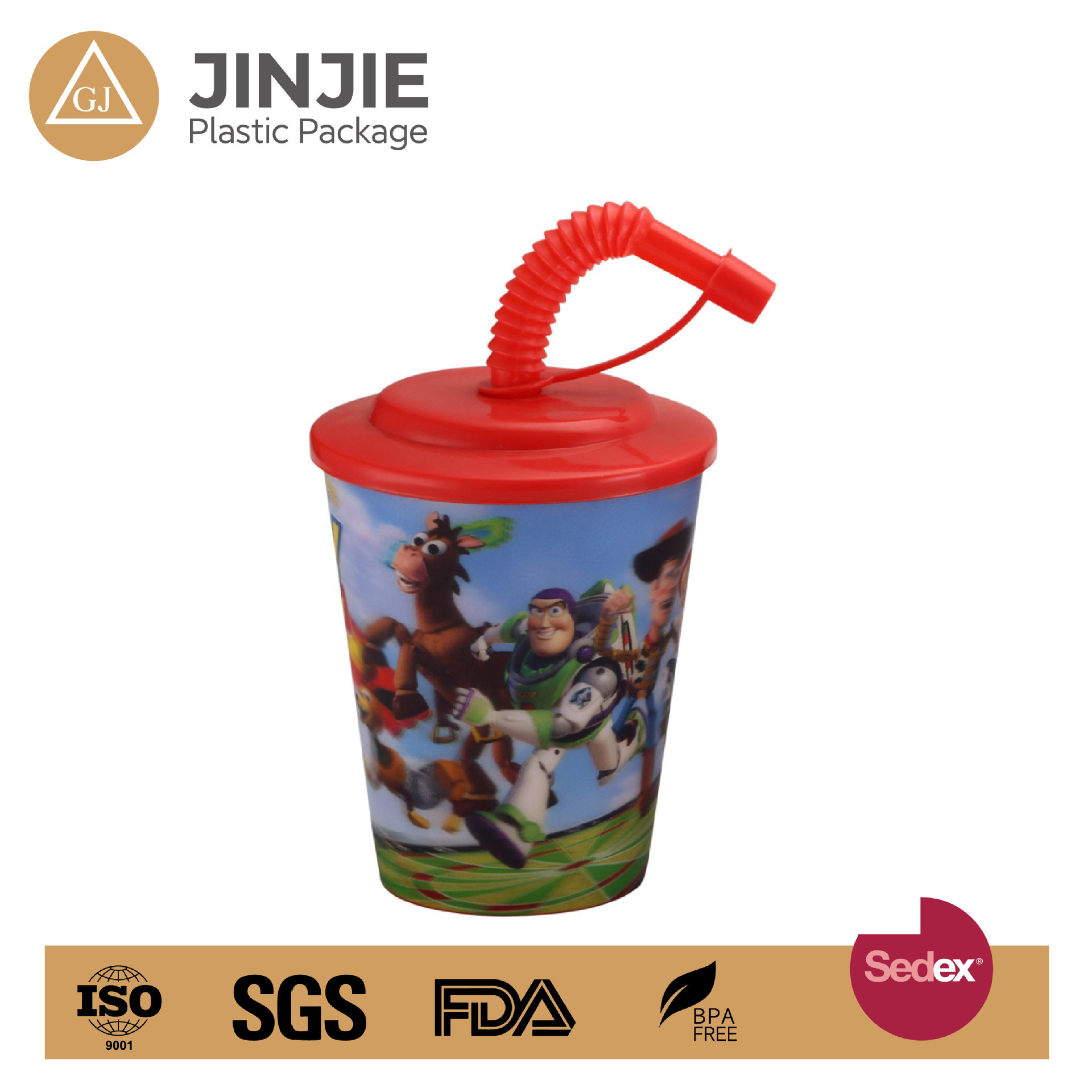 WOW molde de plástico con cubierta taza de bebida directa taza de paja 400ml impresión de plástico amplio PP taza de café