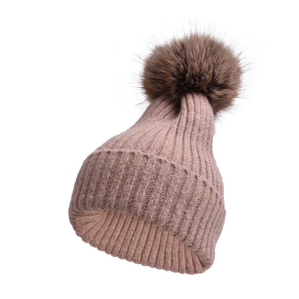 Women's Basic Simple Style Solid Color Pom Poms Eaveless Wool Cap display picture 3