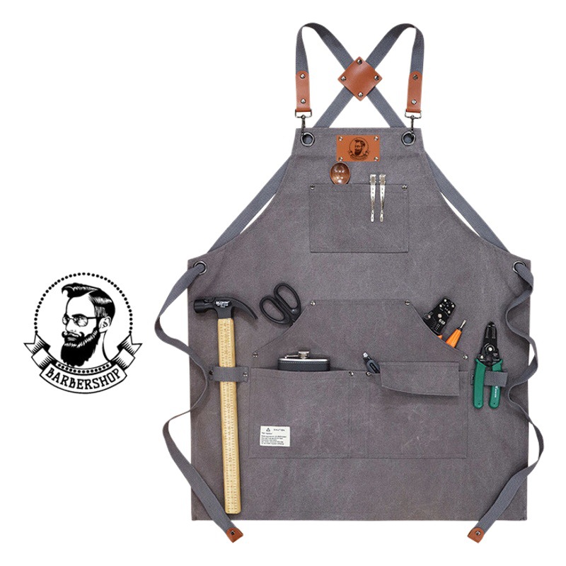Venta directa de fábrica, falda de lona gruesa transfronteriza, herramienta artesanal con múltiples bolsillos, delantal, ropa de trabajo de jardinería, delantal al por mayor