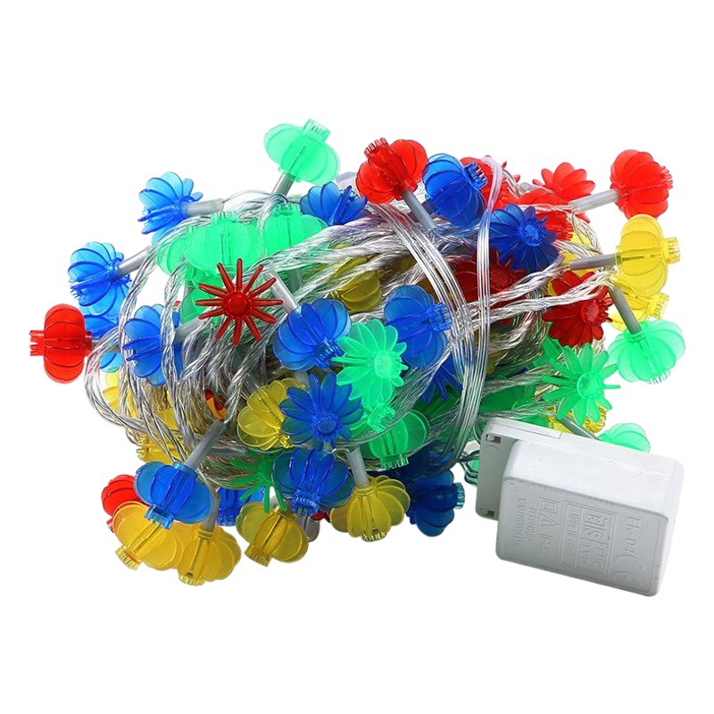 Cielo estrellado luz pequeña linterna Festival de Primavera Festival de Año Nuevo hogar Año Nuevo decoración fu personaje Festival de Primavera luz de colores linterna roja Cadena de luz