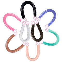 Lesbian sex with double-headed 55cmLES lesbian artificial penis masturbation gay t dildo sex toys