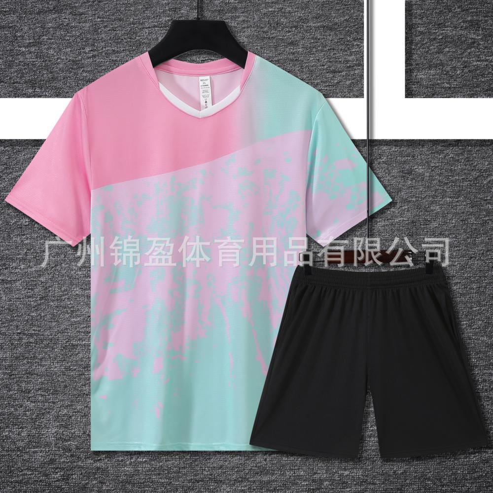 26 New Summer Tennis Suit Men's Women's Sports Quick-Drying Short-Sleeved Adult Breathable Table Tennis Tennis Suit Top Suit