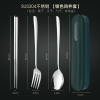 Spoon stainless steel, fork, chopsticks, set for elementary school students, handheld tableware, internet celebrity, 3 piece set, wholesale