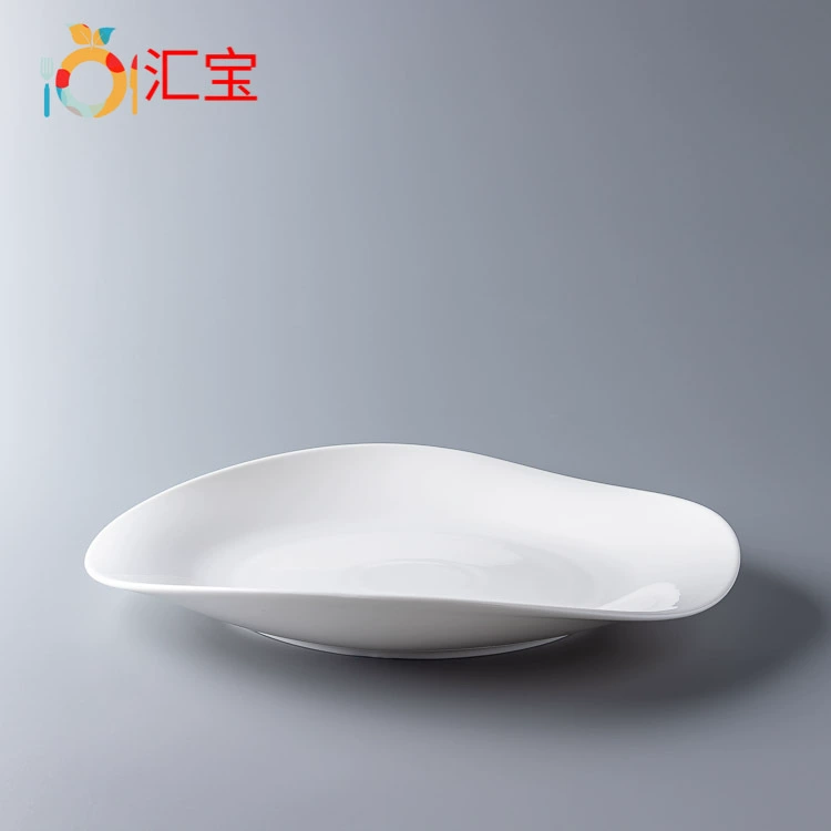 Ceramic white dinner plate 9.5-13.5 inch round liner border foreign trade breakfast round ceramic plate production area