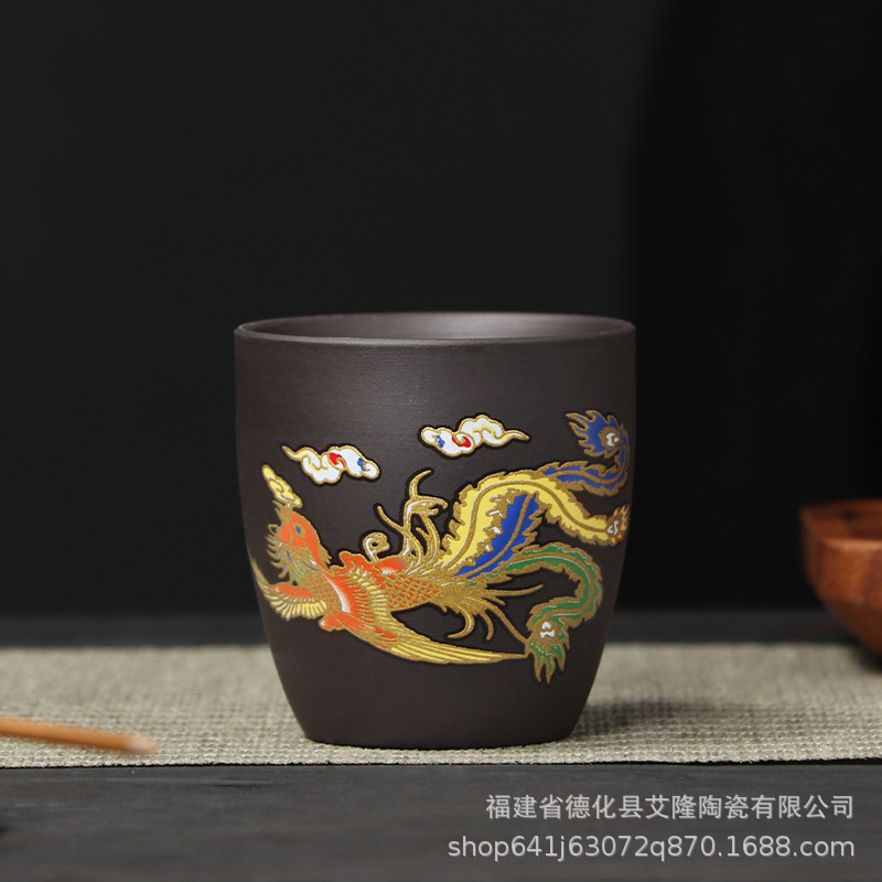 Tazas de té de arena púrpura de cerámica con regalos de decoloración de calor tazas de té de oficina de gran capacidad tazas de té personales tazas de té