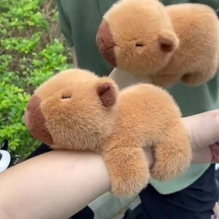 Douyin's Same Capibala Snap Ring, Wrist Plush Toy Capibala Snap Ring Doll