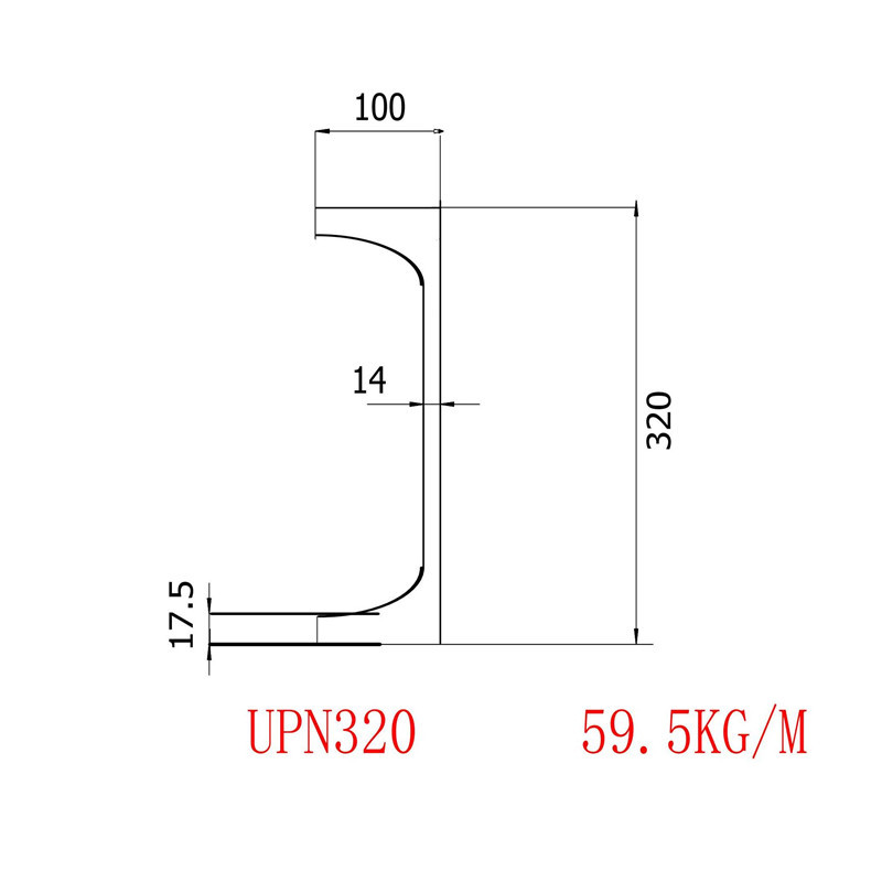 UPN欧标槽钢320规格320*100*14*17.5理算重量