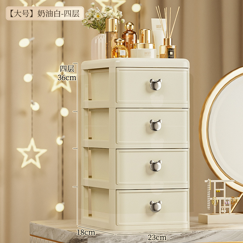 Caja de almacenamiento de escritorio transparente cajón caja de almacenamiento de cosméticos papelería apilable artículos diversos organizador de almacenamiento rack