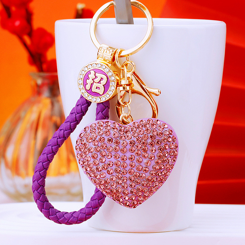 50g Weight Bag Pendant, Keychain Classification 1 Piece Quantity Holiday, Outdoor Occasion Metal Material Heart Shape Pattern Women's Gender Sweet, Simple Style Style Sweet Simple Style Heart Shape Metal Women's Bag Pendant Keychain 12