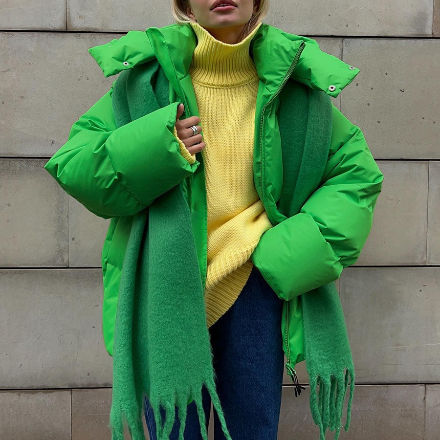 Women's Clothing cotton jacket cotton jacket women's loose warm solid color cotton jacket coat tops_voghion.com