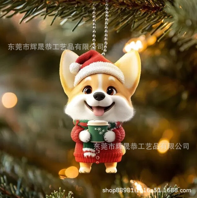 Cross-Border New Product Funny Dog Ornament Funny Dog ​​Ornament Christmas Ornament Gift for Dog Lovers