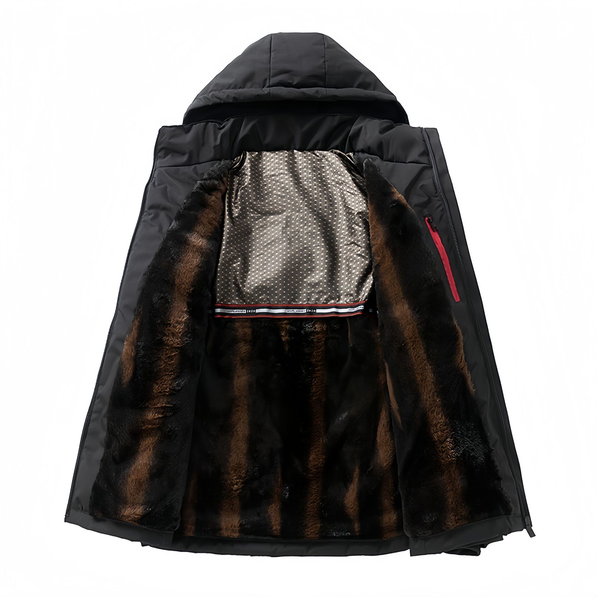 冬季新款石墨烯棉服男士加绒加厚棉衣保暖外套中老年男装连帽夹克