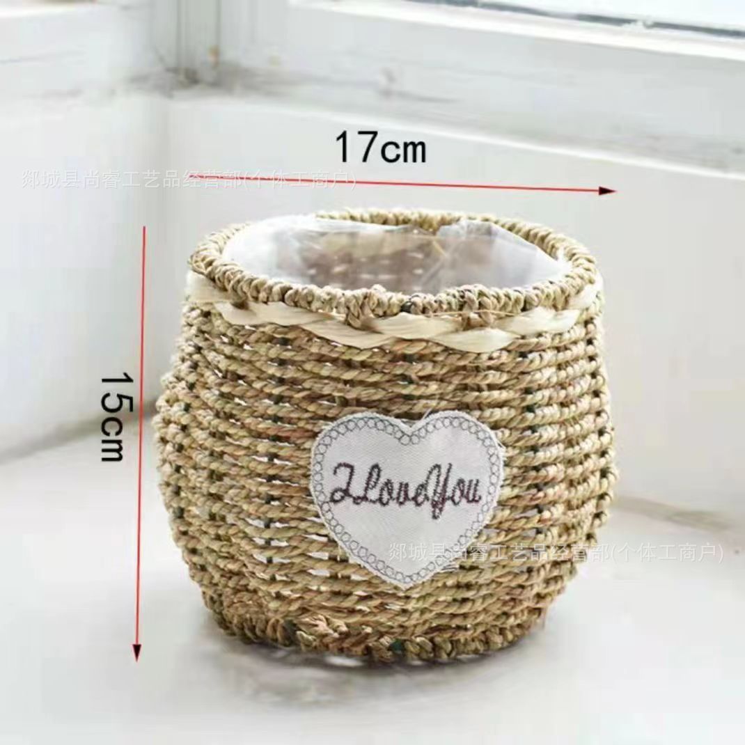 Cestas de flores tejidas a mano tejidas de paja bambú tejidas de flores tejidas a mano imitación de vid y fruta huevo caja de regalo cesta pastoral