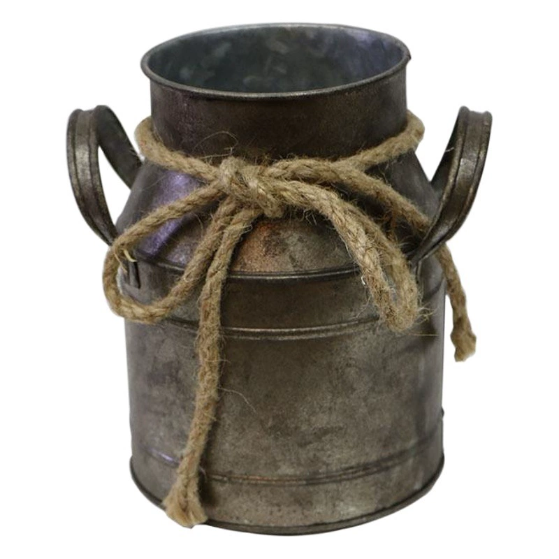 Креативный молочный горшок в форме пасторального ретро стиля Цветочная композиция железное ведро декоративное цветочное ведро сушеный цветок Цветочная композиция ведро