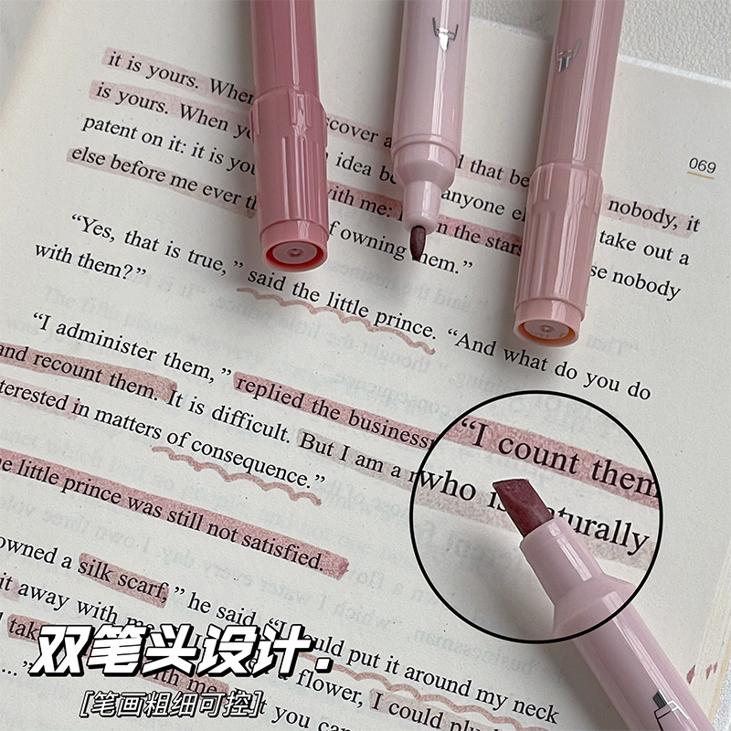 Gradiente de doble cabeza puntero de resaltador conjunto de puntero de marca de color clave de escritura de graffiti