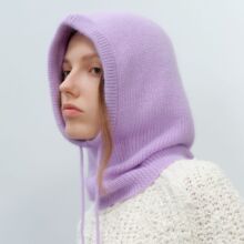 欧美新款小众秋冬男女通用百搭纯色抽绳兔毛保暖简约时尚针织法帽