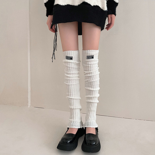 South Korea's Dongdaemun hot girl letters with English label thickened and lengthened wool thigh pile socks warm jk stockings set