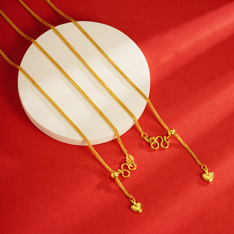 Collar de cadena de oro de arena antigua accesorios Cadena de joyería DIY aleación de cobre cadena de suministro sin decoloración por lotes