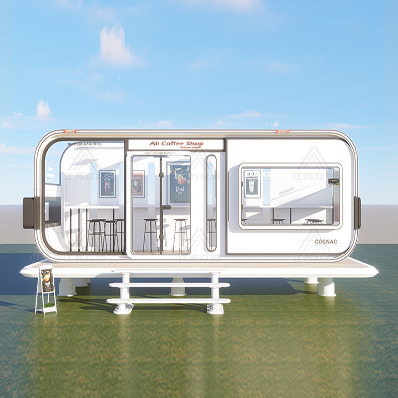 Cápsula espacial, estación de casa móvil, salón voluntario, almacén de manzana, contenedor de villa B & B, habitación de cielo estrellado extraíble