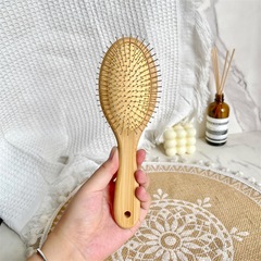 新款楠竹鋼針齒氣囊按摩梳家用長發順發梳氣墊大板梳圓形大板梳