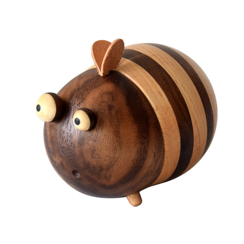Small Bee Toothpick Box, Solid Wood, Home Use, Personalized & Creative Design, High-End Wooden Toothpick Holder in a Cute Style—Perfect for Restaurants and Living Rooms