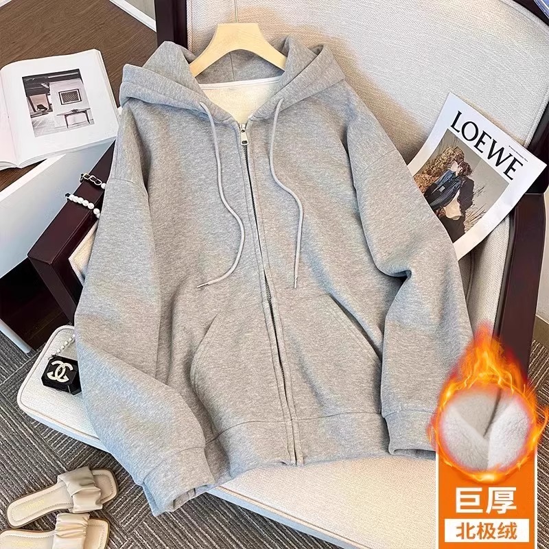 安可拉红色卫衣外套女春秋款2025新款开春韩系慵懒风上衣小个子|undefined