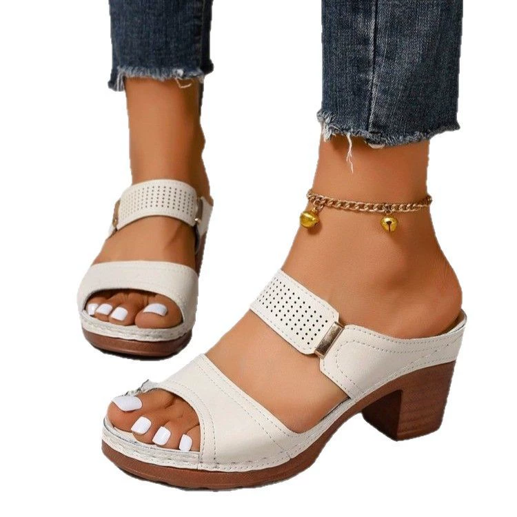 (Cross-border trading), summer slippers, solid set, sandals, European style, 2025 years, plus size