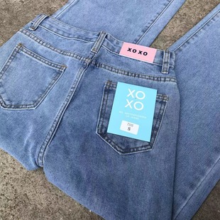Clearance Trash Foreign Trade Export Women's Retro Slimming High Waist Straight Leg Pants All-match Dipped Wide Leg Jeans Women