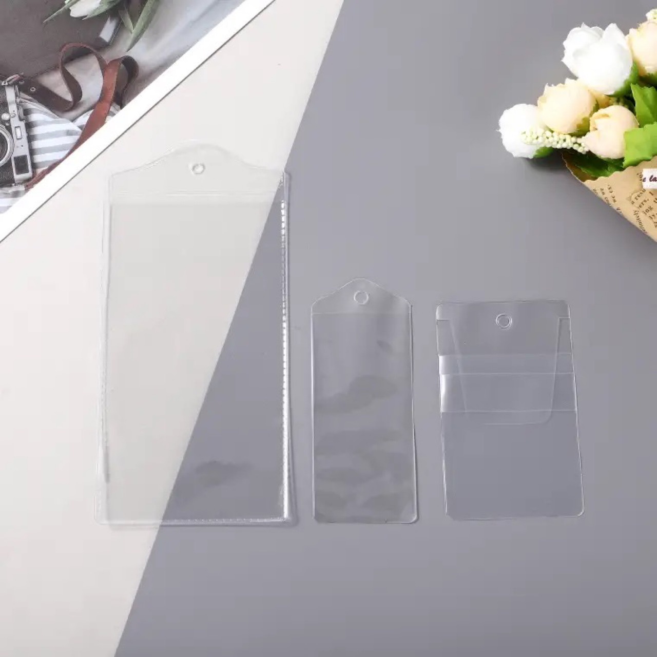 pvc服装吊牌袋eva透明磨砂标签袋卡片平口袋多尺寸可印刷