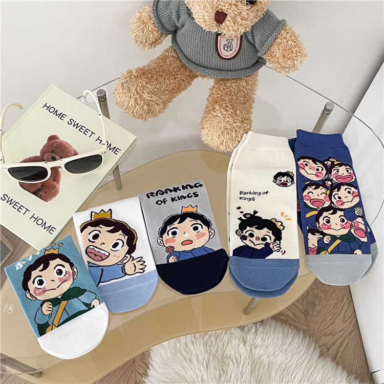 Japanese cartoon king ranking Boji Prince cartoon socks straight three-dimensional boat Socks women's socks manufacturers wholesale