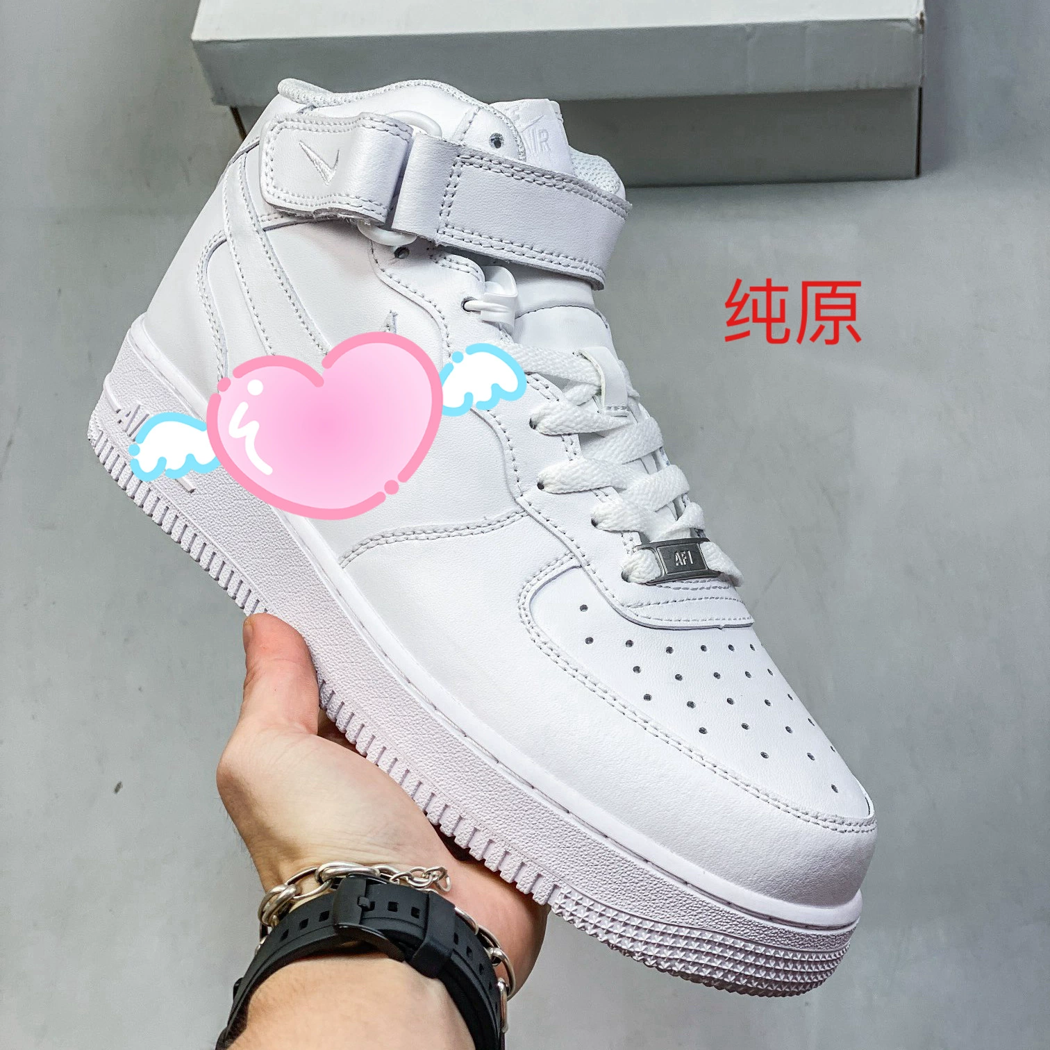 Nagata Pure Original Af1 Pure White Air Force One Sneakers Mid-Top Sports Mid-Top Male and Female Students Casual Couple White Shoes